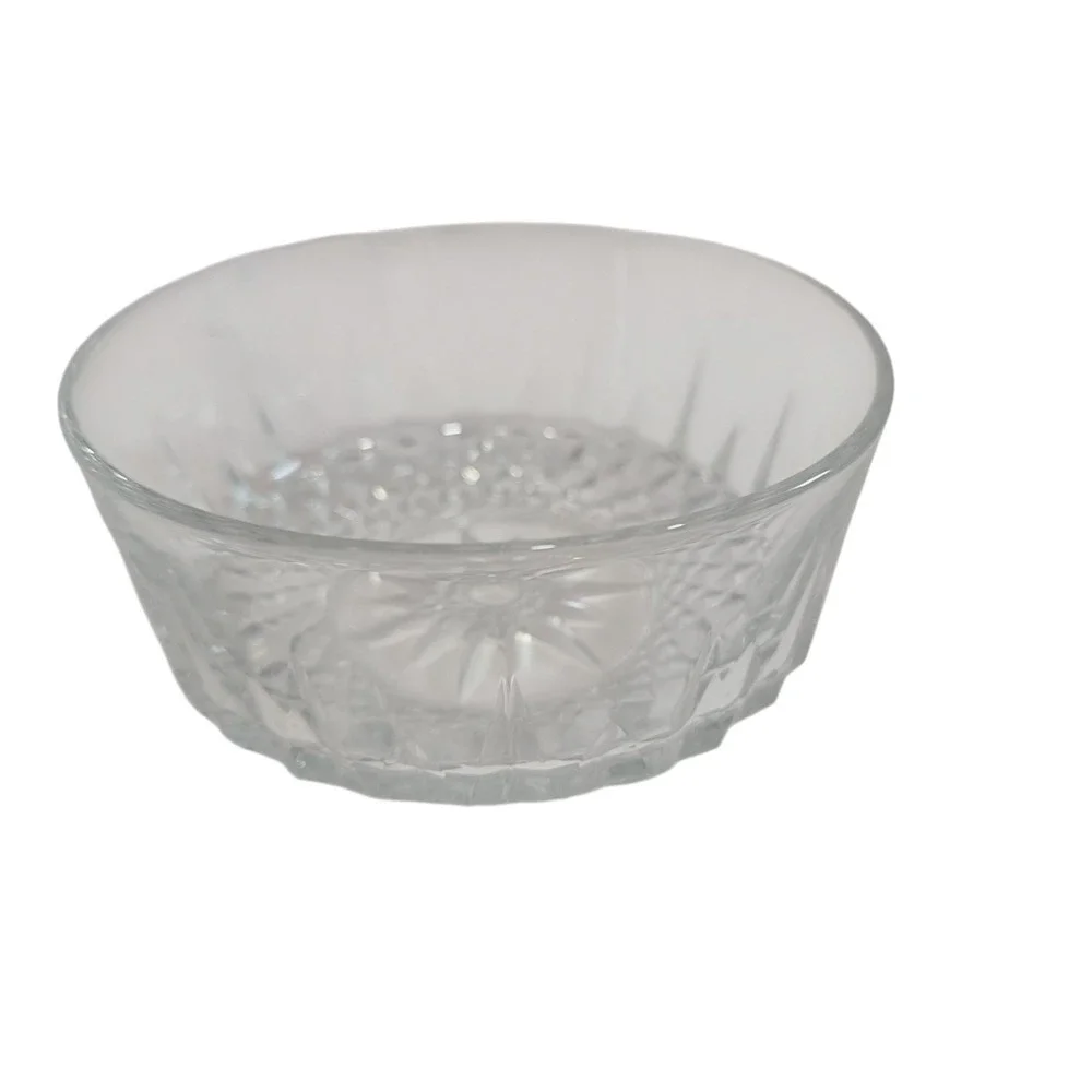 Anchor Hocking Wexford Clear Glass Dessert Fruit Berry Bowl Starburst Vintage